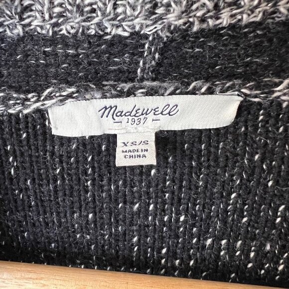 Madewell Cardigan Womens Size XS/S Gray & Black All Angels Batwing Open Front - Picture 2 of 15
